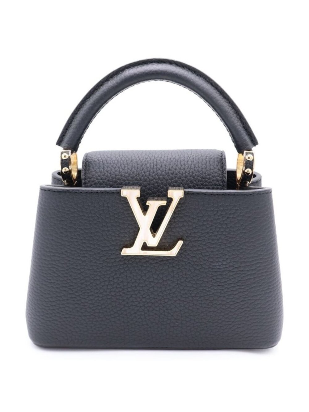 Louis Vuitton Capucines Mini Handback 2-Way Shoulder Bag Shell Gold Leather